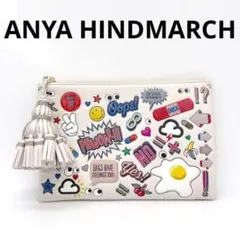 【美品】アニヤハインドマーチ クラッチバッグ オールオーバーステッカーズ5Q14