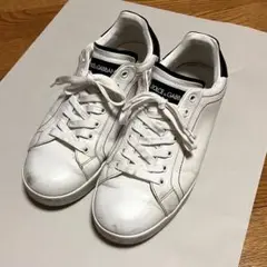 スニーカー⭐️ドルチェu0026ガッバーナ レザー ホワイト ブラック 26cm