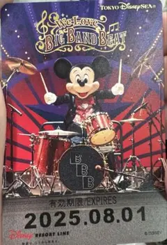 ディズニーリゾートライン フリーきっぷ ビッグバンドビート 初日印字