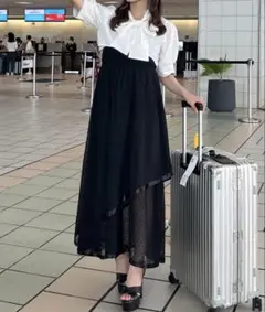 【あかちゃすコラボアイテム】レイヤードキャミワンピ&ショートボウタイブラウス