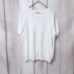 【アリスバーリー】Aylesbury ホワイト 半袖　薄ニットトップス　Mサイズ