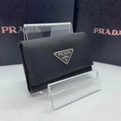 【美品】プラダ キーケース 6連キーケース カードケース ナイロン×レザー 黒