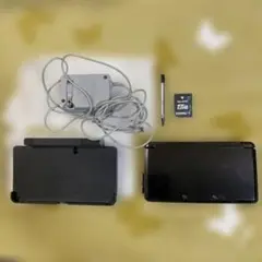 動作確認　ニンテンドー3DS 本体 黒 タッチペン　SDカード　充電器付き