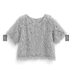 【新品未使用】GRL フェザーショート丈トップス グレー