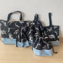 入園入学5点セット　恐竜　ブラック　ハンドメイド4