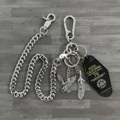 ウォレットチェーン　キーホルダー　アメカジ　ストリート　古着　イーグル　シルバー