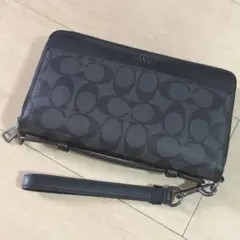 【美品】COACH ブラック クラッチバッグ 財布 ブラック オーガナイザー