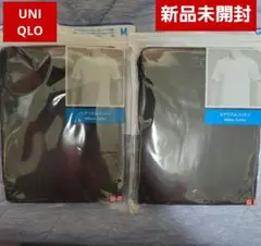 【新品】ユニクロ エアリズム コットンクルーT 半袖ブラックMサイズ2点セット