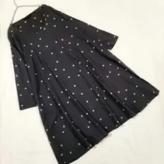 美品♡ミズイロインド ドット 水玉 コットンワンピース グレー