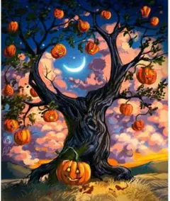 5D ダイヤモンドアート モザイクアート ハロウィンカボチャ　30x40 cm