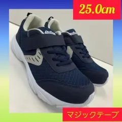 25.0cm 新品 メンズ 軽量 マジックテープ　カラースニーカー 紺色