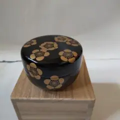茶道具　山中塗　坂下雄峰造　芽張柳蒔絵　大棗　共箱　V　5775 茶道具 山中塗 坂下雄峰造 芽張柳蒔絵 大棗 共箱 V