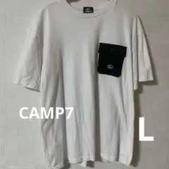 CAMP 7 メンズTシャツ　白ポケット付き　Lサイズ