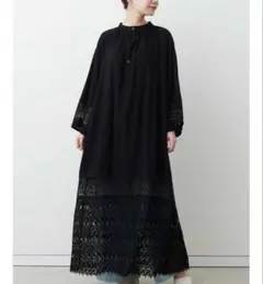 即完売品♡MEDE19F リネン チャーチスモック風ワンピース バンドカラー