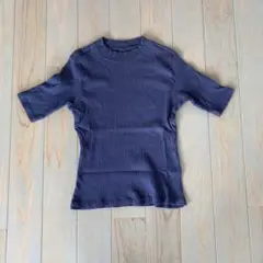 BLACK MARICO オーガニックコットン 五分袖ニット