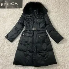 ☆美品☆ EPOCA ダウンコート フォックスファー ベルト付き ブラック 40