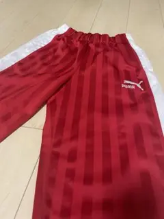 PUMA ストライプ ジャージ　パンツ 赤白　S