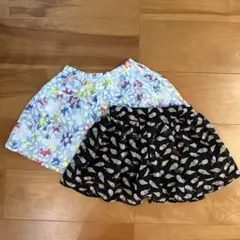 キッズ パンツ 2枚セット 120cm スカート風パンツ 女の子