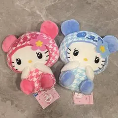 パンダハローキティ ときめく平成BIGぬいぐるみ 全2種セット ピンク&ブルー