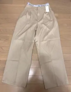 ESTACOT エスタコット　レディース　ワイドタックパンツ　ベージュ　L
