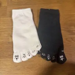 レディース 5本指ソックス 2足セット にこにこ