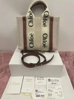 Chloe クロエ woody スモールトートバッグ ストラップ付き