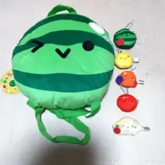 【新品】スイカゲームぬいぐるみリュック　マスコット５体セット