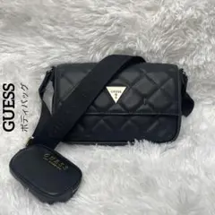 GUESS ボディバッグ 【美品】 ミニポーチ キルティング ゲス ロゴ刺繍