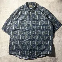NATURAL ISSUE 魚柄 総柄シャツ XLT ビッグサイズ