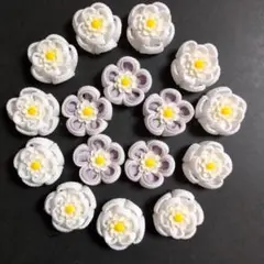 つまみ細工お花のパーツ　二段 二重丸つまみ