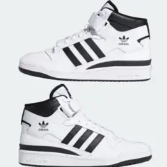 adidas ハイカットスニーカー ホワイト/ブラック　　28cm