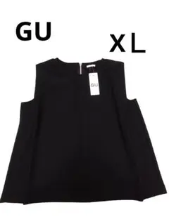 GU レディース　XＬ ノースリーブトップス　黒　着痩せ　ゆったり　ビジネス