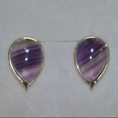 STAR JEWELRY K10 フローライト ピアス
