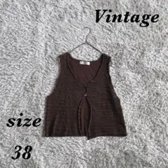 Vintage ヴィンテージ (38) ベスト ニット ノースリーブ 日本製
