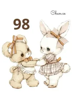 ［98］オリジナルステッカー Paw to Paw 4枚　コラージュ　テディベア