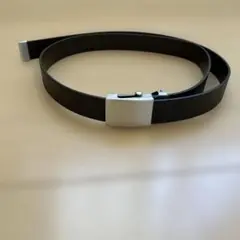 レザーメタルバックルナローロングベルト【GU 】ダークブラウン
