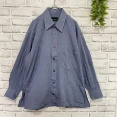 美品 ミスタージュンコ ジュンココシノ 長袖 ワイシャツ 胸ポケット 青