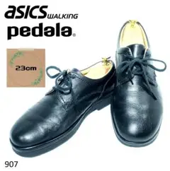 美品★アシックス ウォーキング ペダラ レースアップ ブラック スニーカー