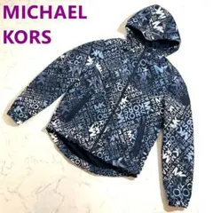 美品★マイケルコース 総柄ポリエステルブルゾン紺ネイビー M