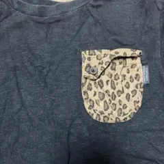 breezeダークグレー Tシャツ ヒョウ柄ポケット