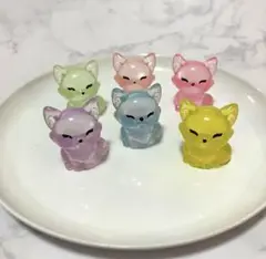レジンパーツ キツネ 夜行 6個セット