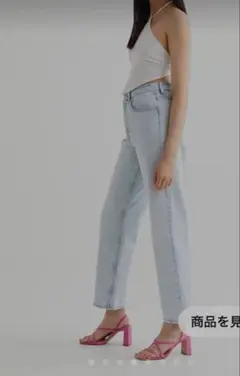 ZARA 34 90sストレートハイデニム　ハイデニム　ライトブルー