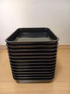 【中古】シューズトレー　ブラック13個セット（ツヤ6・マット7）