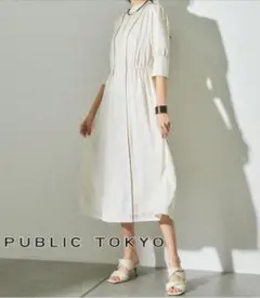 PUBLIC TOKYO サイドギャザー2WAYワンピース