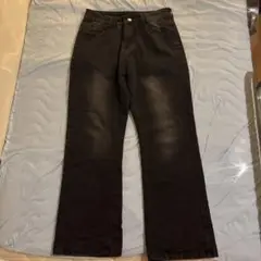 【美品】ブラック デニムパンツ　ダメージ加工