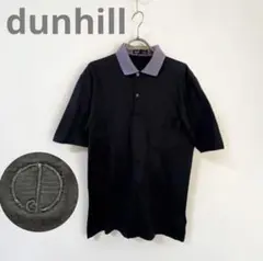 ダンヒル　dunhill ポロシャツ ブラック 黒 襟パープル M相当