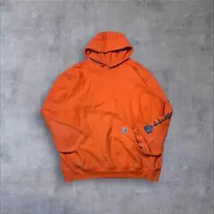 Carhartt カーハート パーカー オレンジ 裏起毛 ロゴプリント 古着