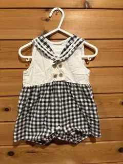 futafuta チェック柄ノースリーブロンパース 70サイズ