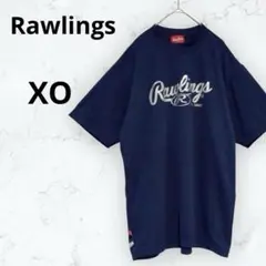 ＊ローリングス＊Tシャツ 半袖 ロゴ入り プリント ラメ ストレッチ 濃紺 XO