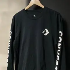 USA古着 コンバース 袖ロゴ ロンT ブラック M